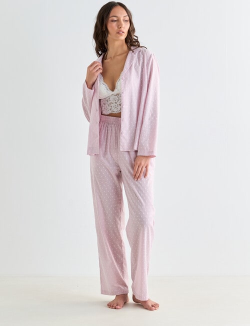 Mineral Sleep PJ Set, Pale Pink Dobby product photo View 03 L