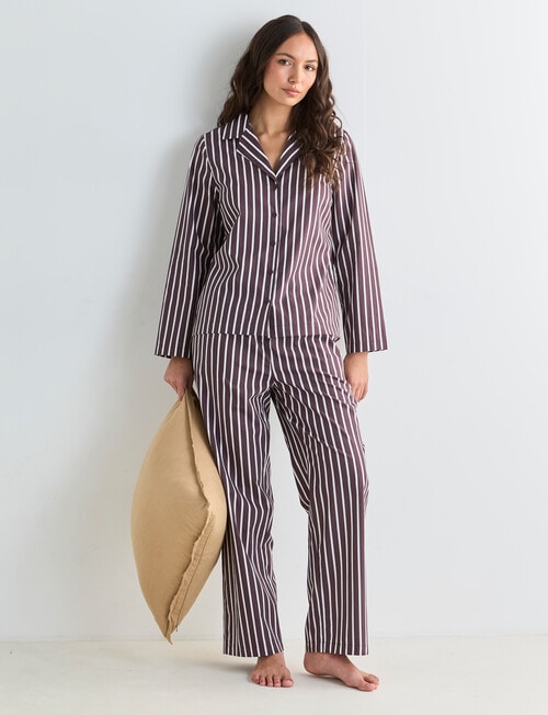 Mineral Sleep PJ Set, Espresso Stripe product photo