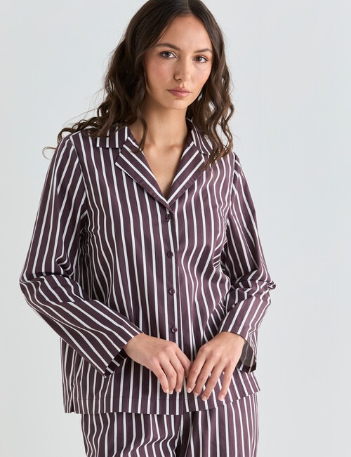 Mineral Sleep PJ Set, Espresso Stripe product photo View 04 L