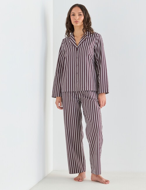 Mineral Sleep PJ Set, Espresso Stripe product photo View 07 L