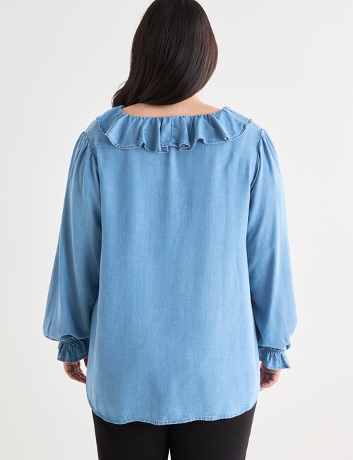 Studio Curve Chambray Top, Denim product photo View 02 L