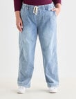Denim Republic Curve Elastic Waist Weekend Jean, Light Wash product photo