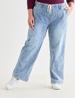 Denim Republic Curve Elastic Waist Weekend Jean, Light Wash product photo View 05 S