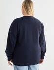 Denim Republic Curve Applique Crew Sweat, Navy product photo View 02 S