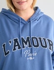 Denim Republic Curve L'Amour Applique Hoodie, Denim product photo View 04 S