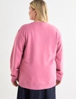 Denim Republic Curve Amour Paris Applique Crew Sweat, Rose Pink product photo View 02 S