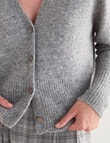 Jigsaw Kindred Cardigan, Silver Marle product photo View 06 S