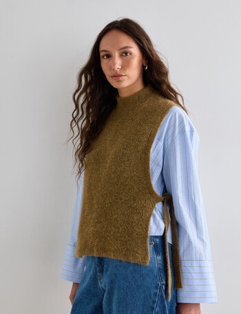 Mineral Duke Alpaca Blend Tabard, Tan product photo