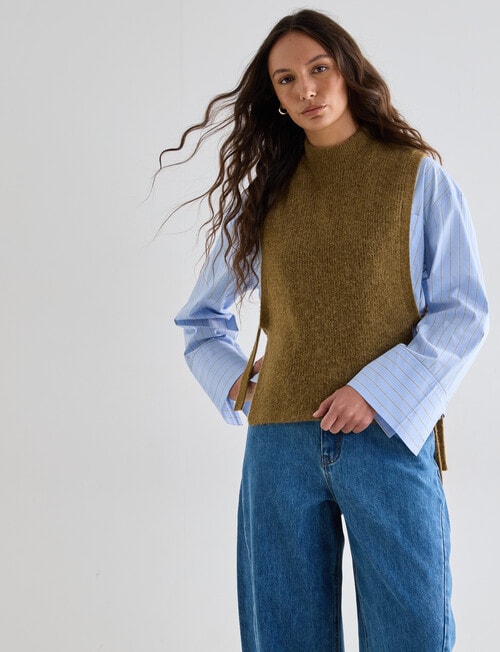 Mineral Duke Alpaca Blend Tabard, Tan product photo View 04 L