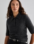 Mineral Polo Alpaca Blend Tee, Charcoal product photo