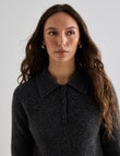 Mineral Polo Alpaca Blend Tee, Charcoal product photo View 05 S