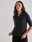 Mineral Polo Alpaca Blend Tee, Charcoal product photo View 06 S
