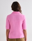 Mineral Polo Alpaca Blend Tee, Candy Pink product photo View 02 S