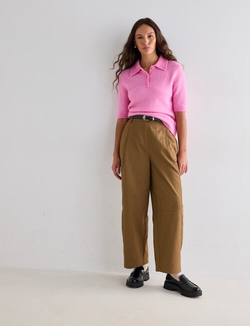 Mineral Polo Alpaca Blend Tee, Candy Pink product photo View 03 L