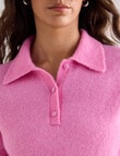 Mineral Polo Alpaca Blend Tee, Candy Pink product photo View 04 S