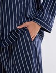 Whistle Sleep Long Sleeve Cotton PJ Set, Navy Stripe product photo View 05 S