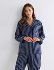 Whistle Sleep Long Sleeve Cotton PJ Set, Navy Stripe product photo View 06 S