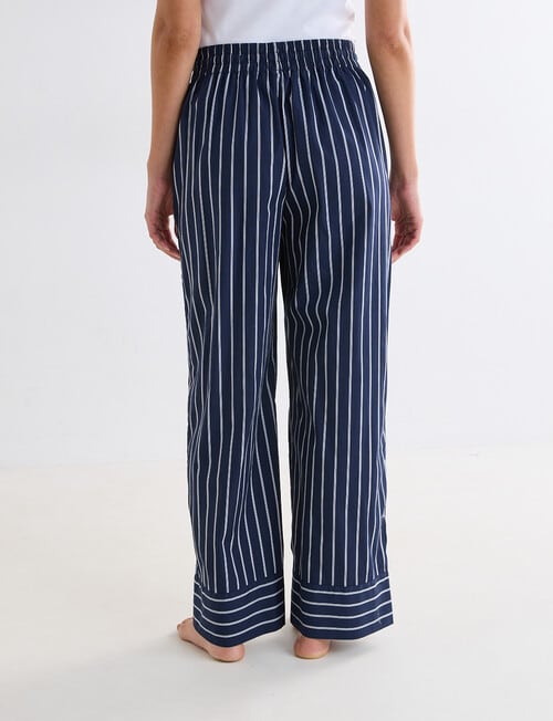 Whistle Sleep Cotton Straight Leg Pant, Navy Stripe product photo View 02 L