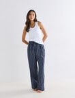 Whistle Sleep Cotton Straight Leg Pant, Navy Stripe product photo View 03 S
