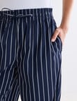 Whistle Sleep Cotton Straight Leg Pant, Navy Stripe product photo View 04 S