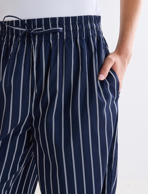 Whistle Sleep Cotton Straight Leg Pant, Navy Stripe product photo View 04 L