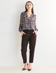 Oliver Black Abstract Spot V-Neck Top, Navy product photo View 03 S