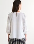 Oliver Black Three Quarter Sleeve Detail Top, Ivory product photo View 02 S