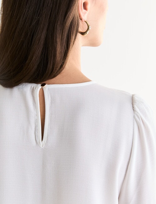 Oliver Black Three Quarter Sleeve Detail Top, Ivory product photo View 04 L