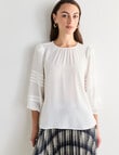 Oliver Black Three Quarter Sleeve Detail Top, Ivory product photo View 05 S