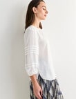 Oliver Black Three Quarter Sleeve Detail Top, Ivory product photo View 06 S