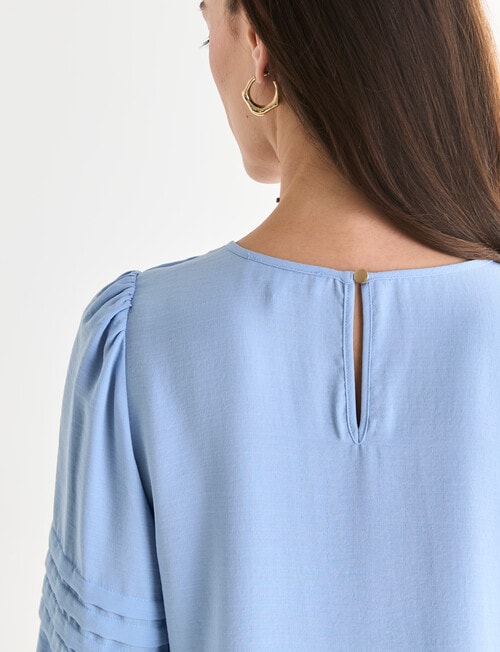Oliver Black Three Quarter Sleeve Detail Top, Light Blue product photo View 08 L