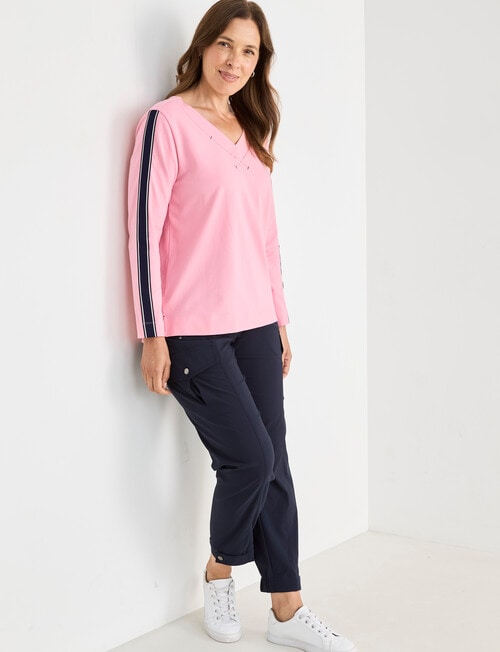 Line 7 Long Sleeve Reframe Top, Candy Pink product photo View 03 L