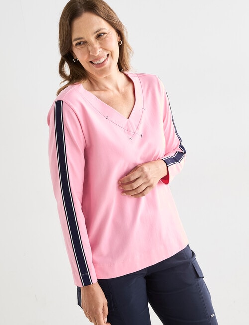 Line 7 Long Sleeve Reframe Top, Candy Pink product photo View 04 L