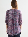 Line 7 Bounty Pintuck Top, Pink Pattern product photo View 02 S