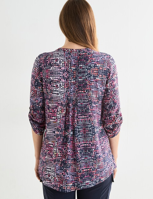 Line 7 Bounty Pintuck Top, Pink Pattern product photo View 02 L