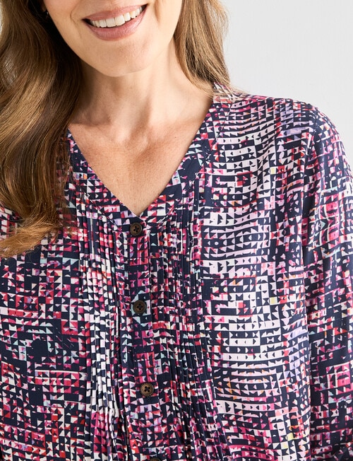 Line 7 Bounty Pintuck Top, Pink Pattern product photo View 04 L