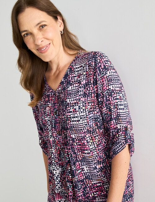 Line 7 Bounty Pintuck Top, Pink Pattern product photo View 05 L