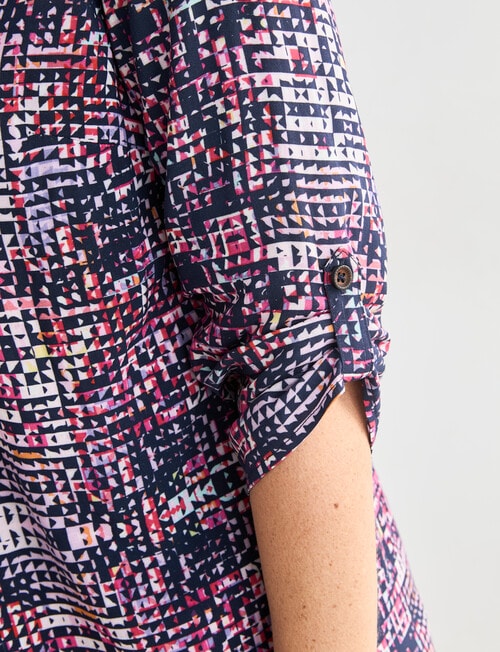 Line 7 Bounty Pintuck Top, Pink Pattern product photo View 06 L