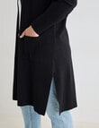 Studio Curve Longline Cardigan, Black product photo View 05 S