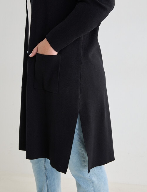 Studio Curve Longline Cardigan, Black product photo View 05 L