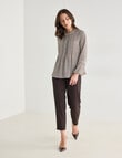 Oliver Black Ladder Trim Herringbone Shirt, Ivory Multi product photo View 03 S