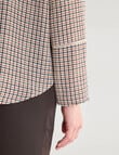Oliver Black Ladder Trim Herringbone Shirt, Ivory Multi product photo View 06 S