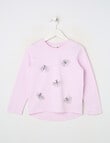 Mac & Ellie Tulle Butterflies Long Sleeve Tee, Soft Lilac product photo