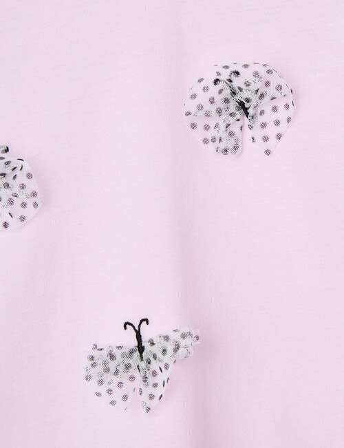 Mac & Ellie Tulle Butterflies Long Sleeve Tee, Soft Lilac product photo View 02 L