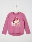 Mac & Ellie Woodland Bunny Long Sleeve Tee, Plum product photo