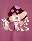 Mac & Ellie Woodland Bunny Long Sleeve Tee, Plum product photo View 02 S