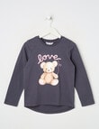 Mac & Ellie Balloon Teddy Long Sleeve Tee, Charcoal product photo
