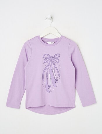 Mac & Ellie Ballet Slippers Long Sleeve Tee, Lilac product photo