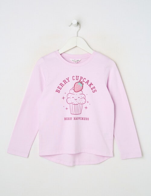 Mac & Ellie Cupcake Long Sleeve Tee, Soft Lilac product photo