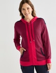 Line 7 Ratio Knitted Hoodie, Raspberry & Navy product photo View 05 S